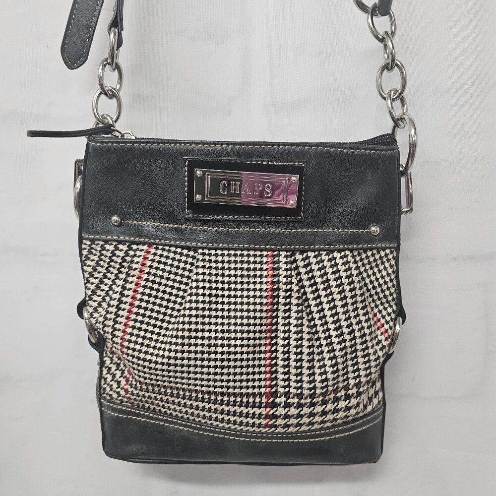 Chaps Bag Crossbody Herringbone Preppy Chain Classic Academia